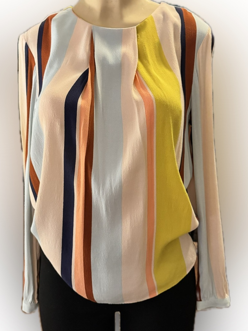 Boden Multicolor Vertical Stripe Long-Sleeve Top